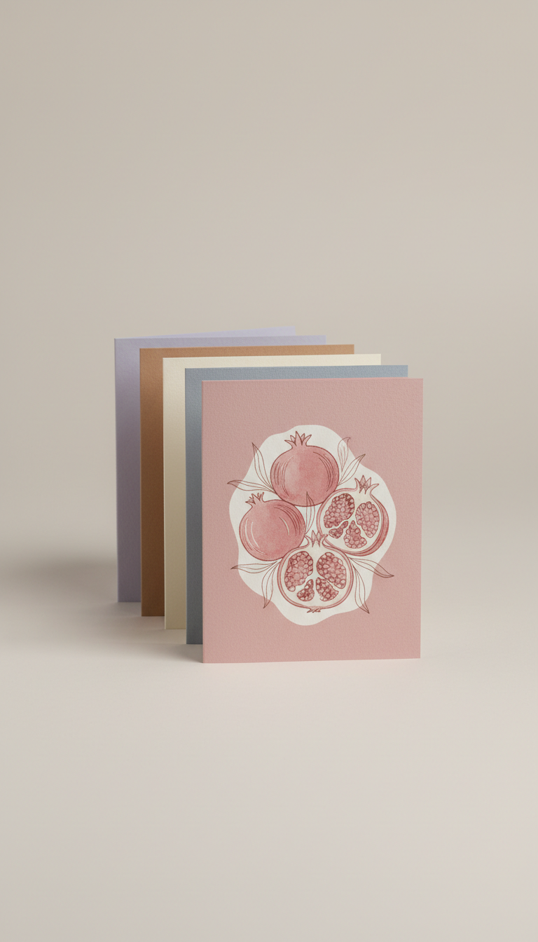 Hand-Illustrated Pomegranate Card