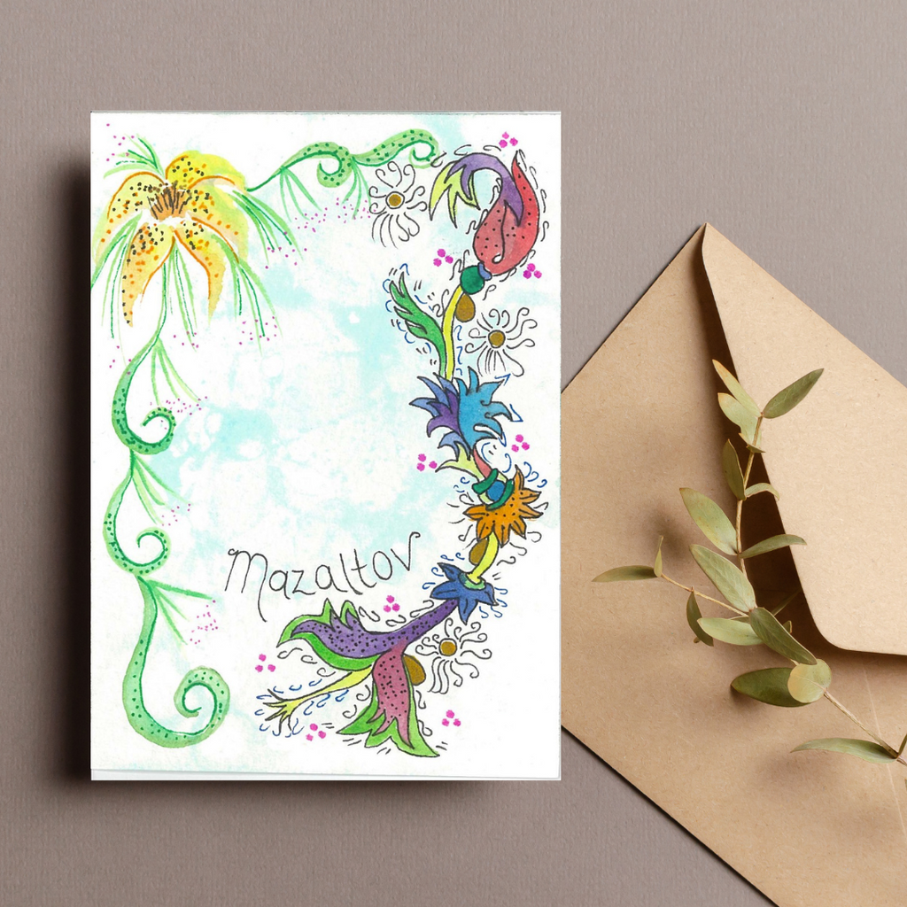 Mazaltov Card with floral design