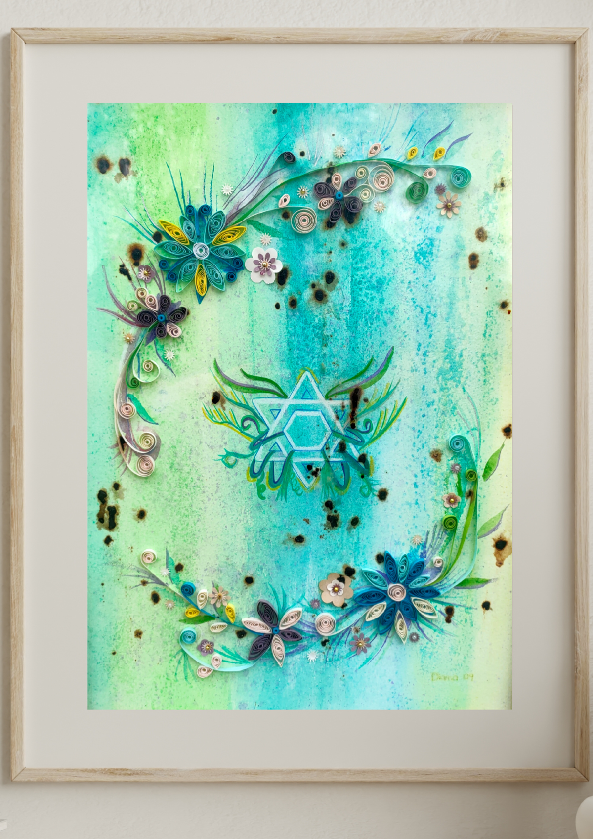 Paper Quilling and Watercolour Original Art Work