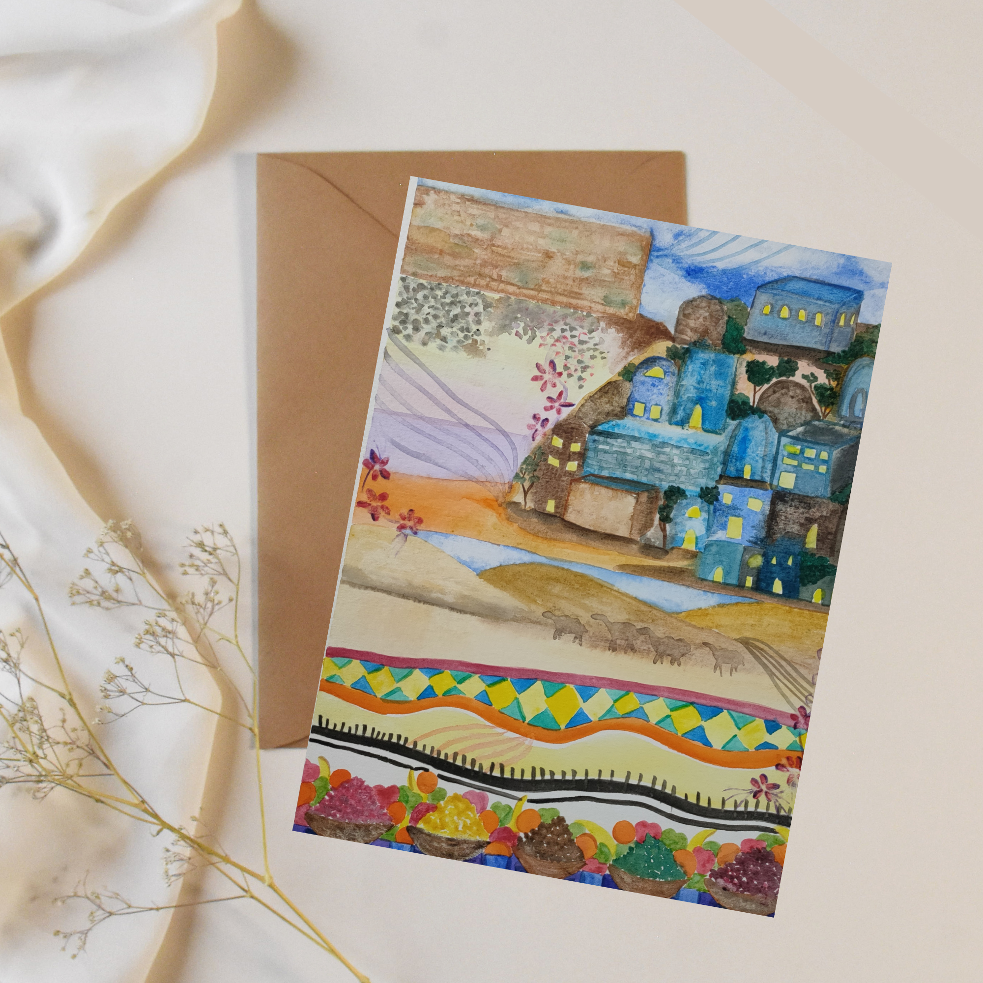 Jerusalem Market Greeting Card