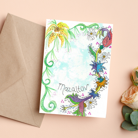 Mazaltov Floral Card
