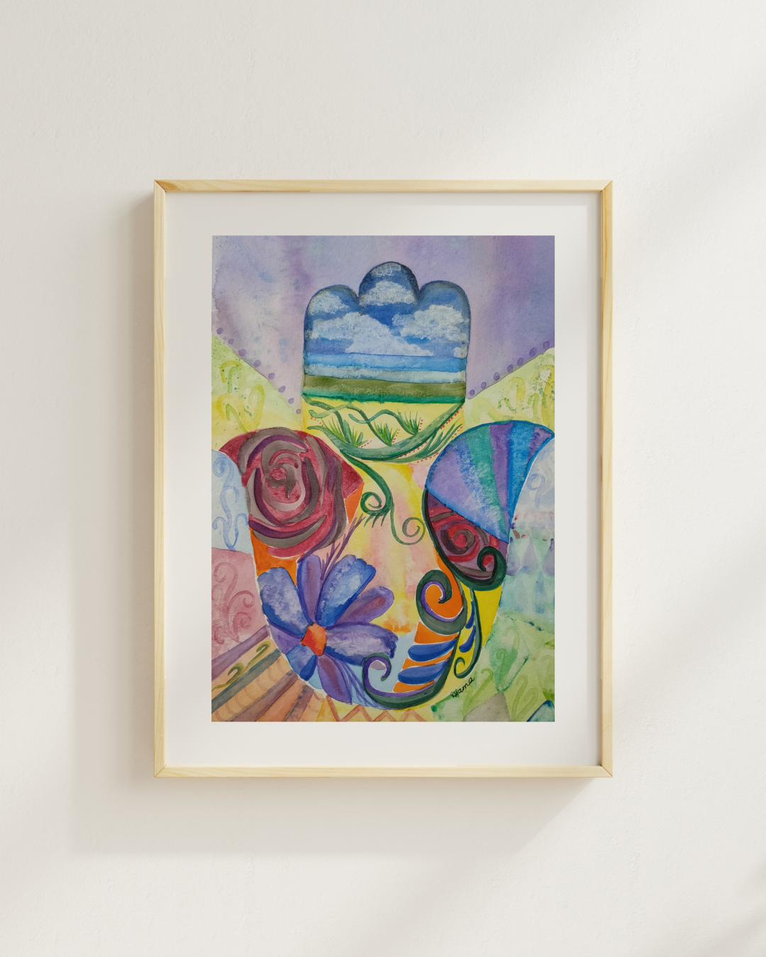 Hamsa Watercolour