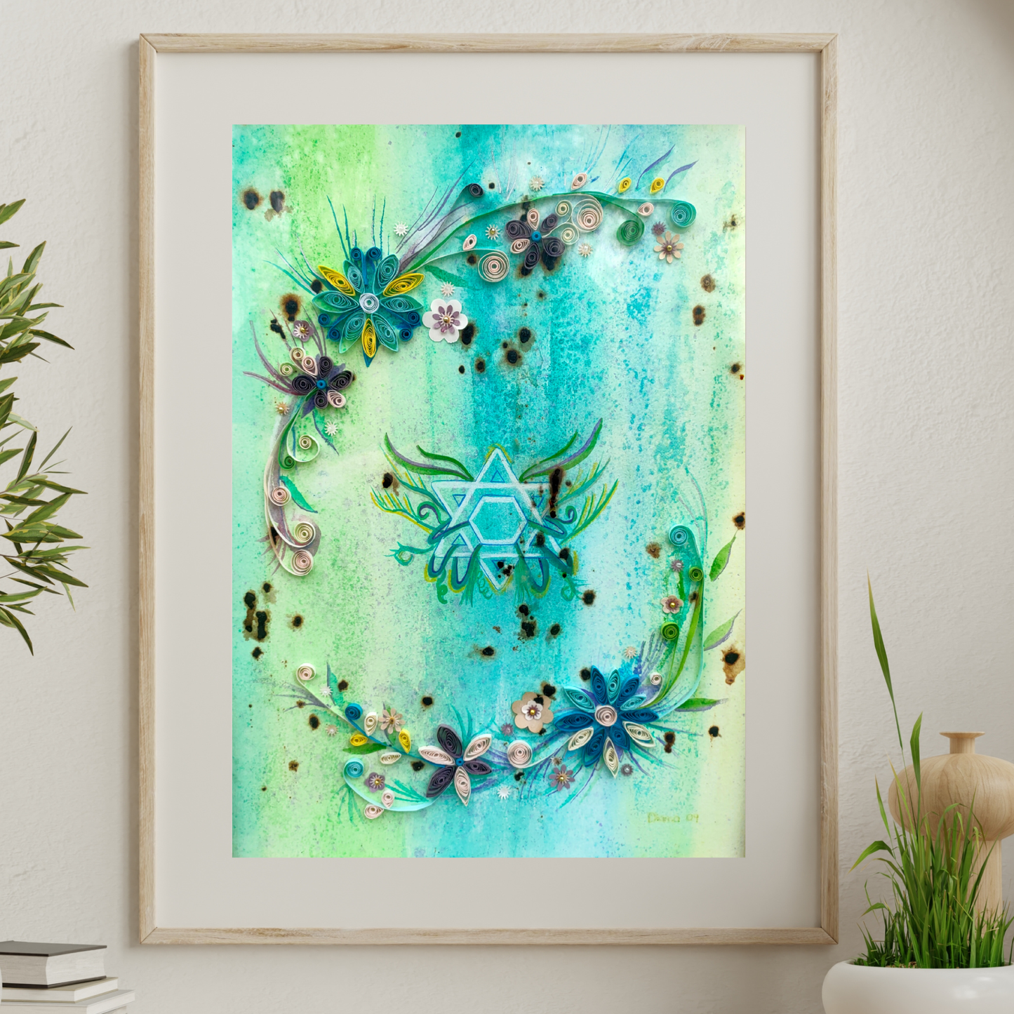 Paper Quilling and Watercolour Original Art Work