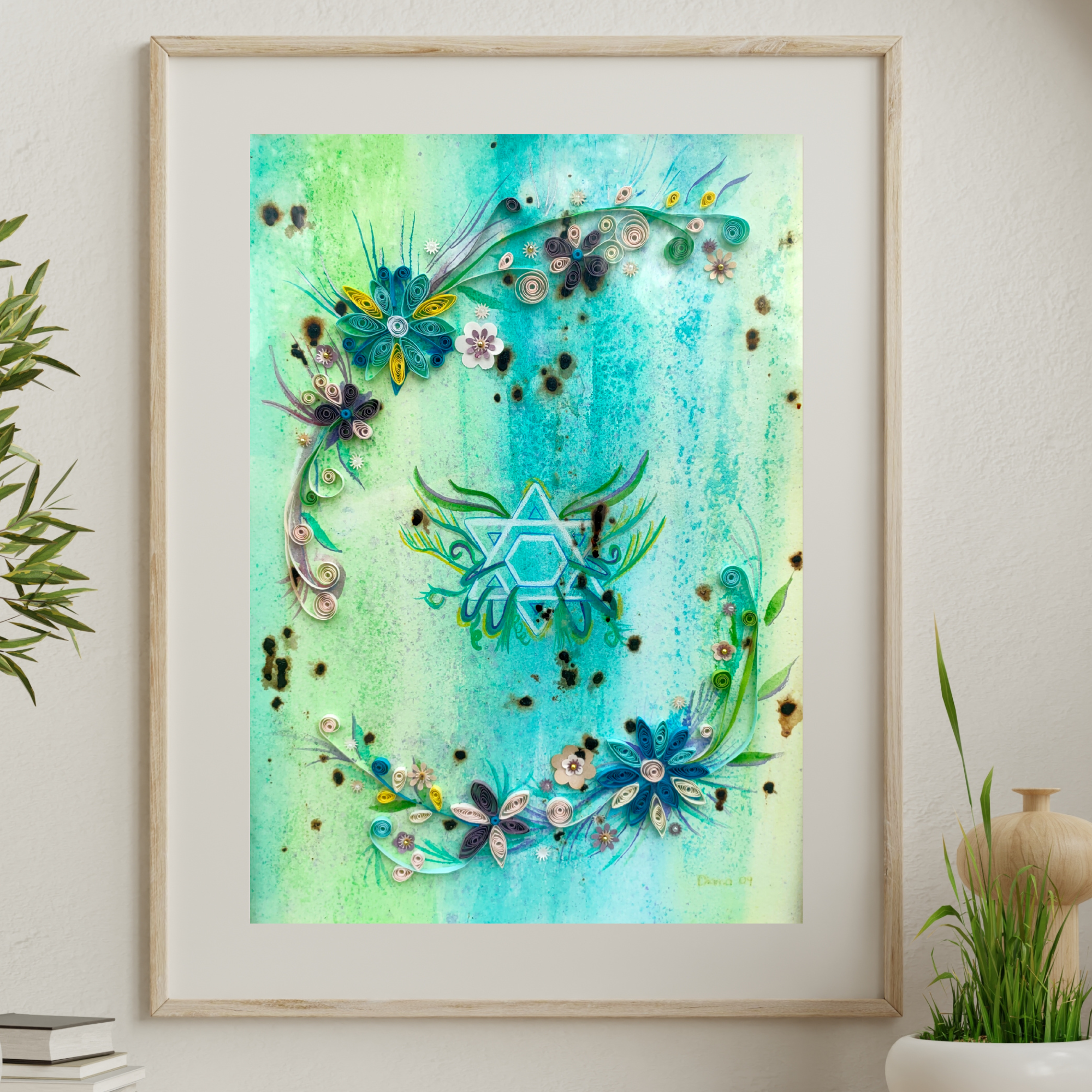 Paper Quilling and Watercolour Original Art Work