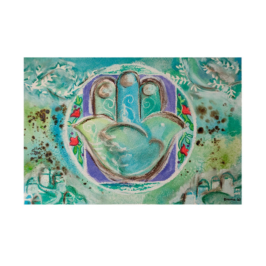 Dove and Hamsa Art Print