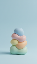 Pastel Ceramic Ripple Sculpture