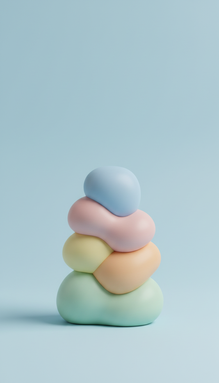 Pastel Ceramic Ripple Sculpture