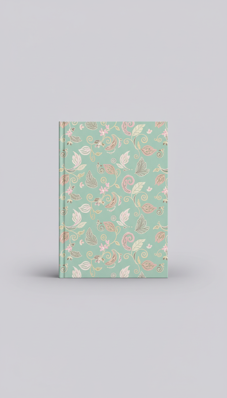 Mint Journal With Hand-Drawn Motif