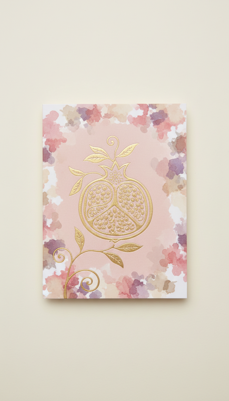 Gold-Foiled Pomegranate Greeting Card Limited Edition